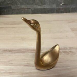 Vintage Brass Long Necked Swan Goose